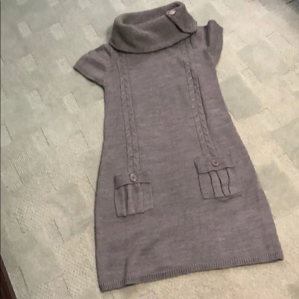 Knit Turtleneck Mini Dress  